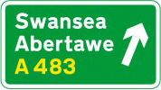 Bilingual direction sign (Wales)