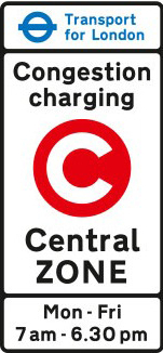 Entrance to a congestion charging zone
