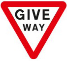 Give way to traffic on a major road