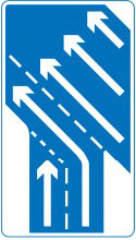 Traffic in the right-hand lane of a slip road joining
