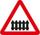Level crossing with barrier or gate ahead