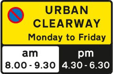 No stopping during the times shown