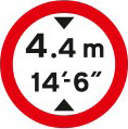 No vehicles over the height shown