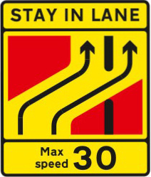 Lane crossover at contraflow road works