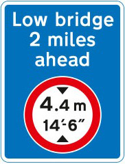Advance warning of a restriction ahead