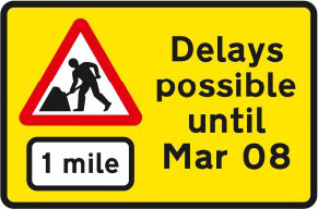 Road works 1 mile ahead