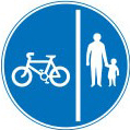 Segregated pedal cycle and pedestrian route